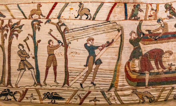 Bayeux cathedral mural decors, normandy, France BAYEUX, FRANCE, MAY 14, 2024 : mural decors of Bayeux, cathedral, norman