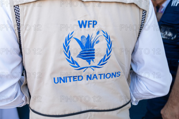 UN World Food Programme Hub in Dubai Vereinigtes Arabisches Emirat, Dubai South am 10.12.2023: Die Rückseite einer WFP W