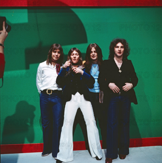 SZENE 77 Szene 77, ARD Musiksendung, Jugendmagazin, Deutschland, 1977, Auftritt der britischen Pop Rock Band Smokie mit