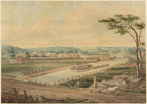 View on the Erie Canal. Hill, J. W. (John William) (1812-1879). 1829. Drawings. The Miriam and Ira D. Wallach Division o