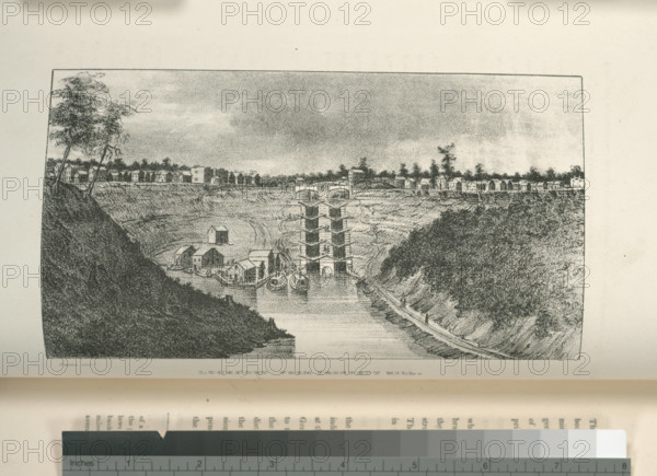 Lockport from Prospect Hill.. Catlin, George (1796-1872). Stone, William L. (William Leete) (1792-1844). Prints, Illustr
