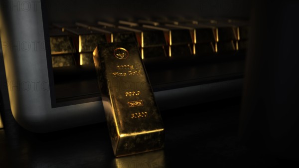 Fine Gold Bars 1000g Opened Safe