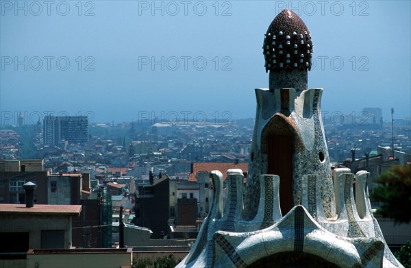 Tower of the theatre of Park Guell