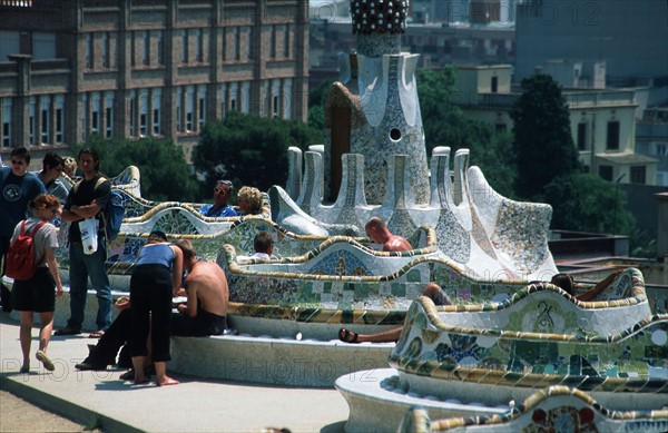 Banc en mosaique