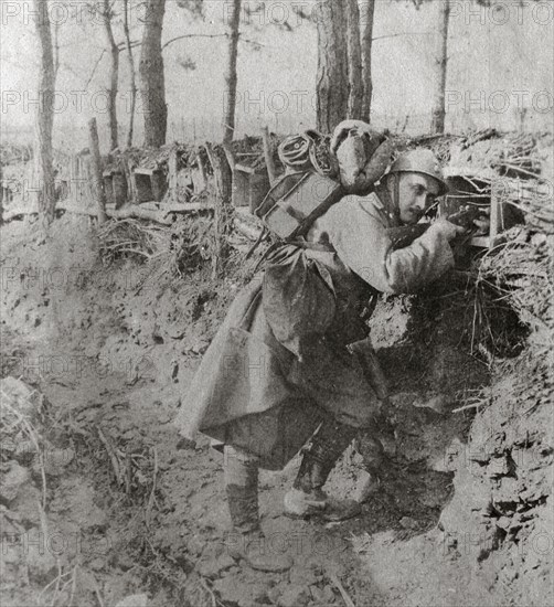 Raymond Charuel In A Trench, April 1917