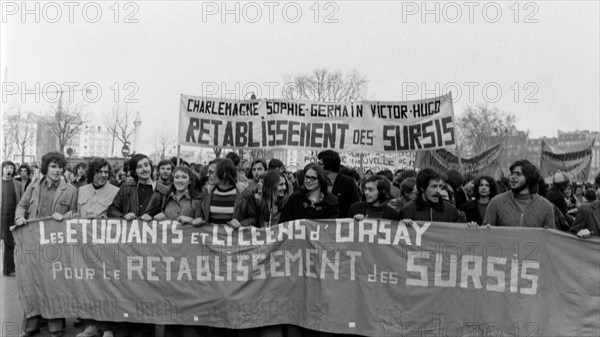 Student demonstration against the Debré Law, Paris, 1973