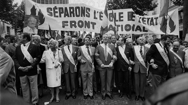 Demonstration of the Front National against the Savary Law project, Paris, 1984