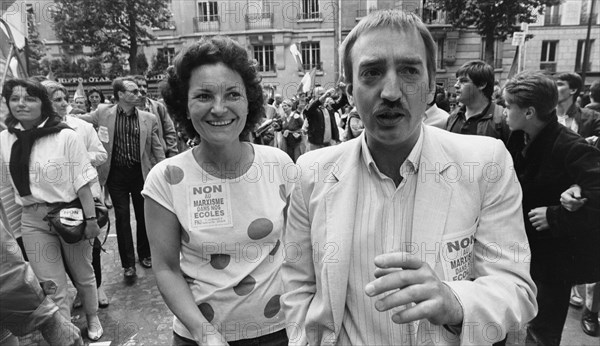 Demonstration of the Front National against the Savary Law project, Paris, 1984