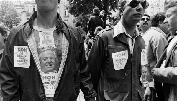 Demonstration of the Front National against the Savary Law project, Paris, 1984