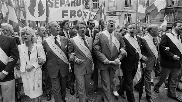 Demonstration of the Front National against the Savary Law project, Paris, 1984