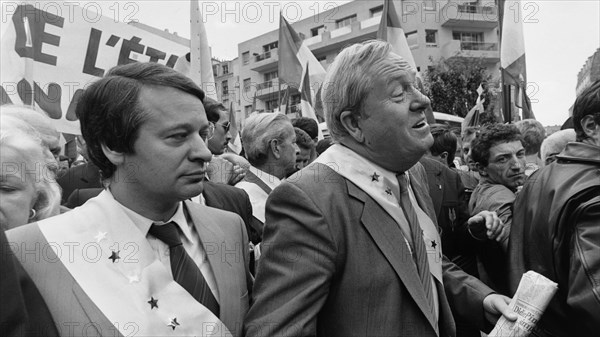 Demonstration of the Front National against the Savary Law project, Paris, 1984