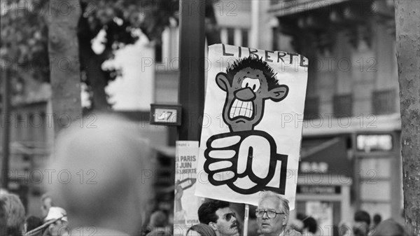 Manifestation du Front National en faveur de l'école libre, Paris, 1984