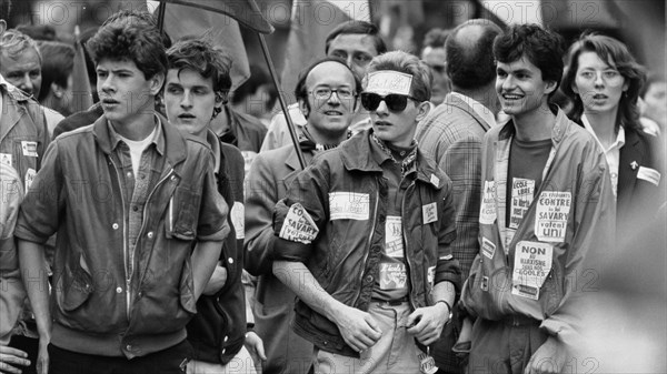 Demonstration of the Front National against the Savary Law project, Paris, 1984