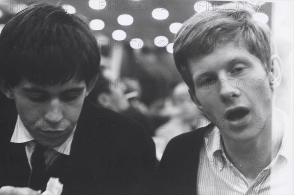 Keith Richards and Andrew Olham at Motorway Café on M1, new and rather trendy (1963)