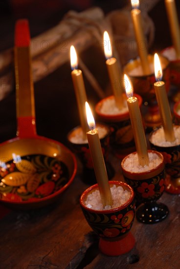 Dinner from the Deep North: egg-cups like candlesticks
