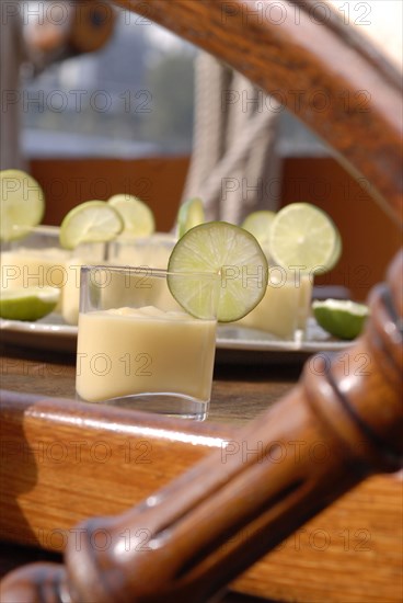 Yachting menu: sweet lime cream and shortbreads