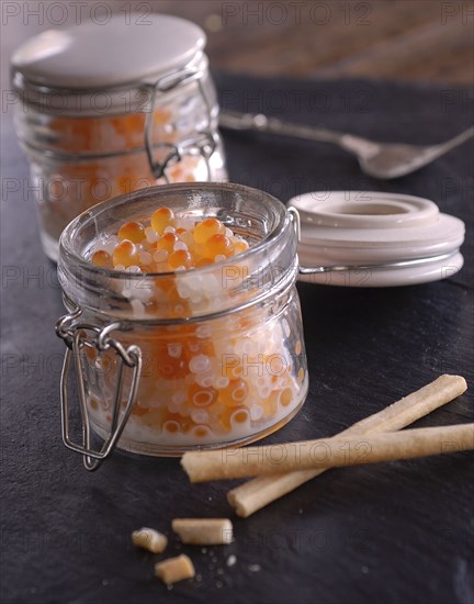 Eggs for dinner: salmon roes like pearls