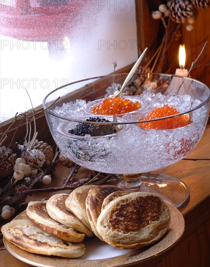 Dinner from the Deep North: blinis with salmon roes