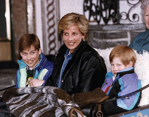 Princesse Diana avec ses deux fils