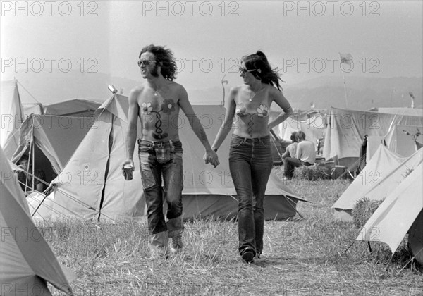 Couple de Hippies pendant le festival de l'île de Wight