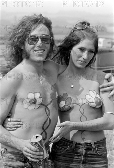 Couple de Hippies pendant le festival de l'île de Wight