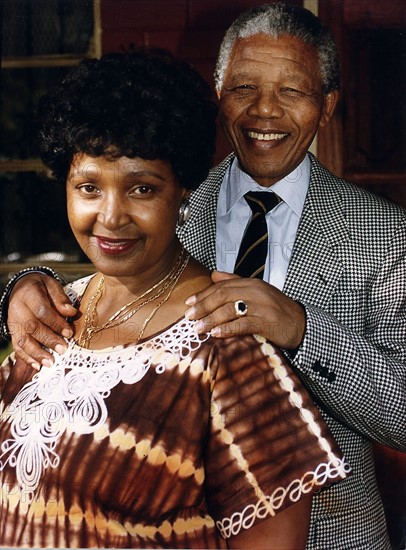 Nelson Mandela avec sa femme Winnie