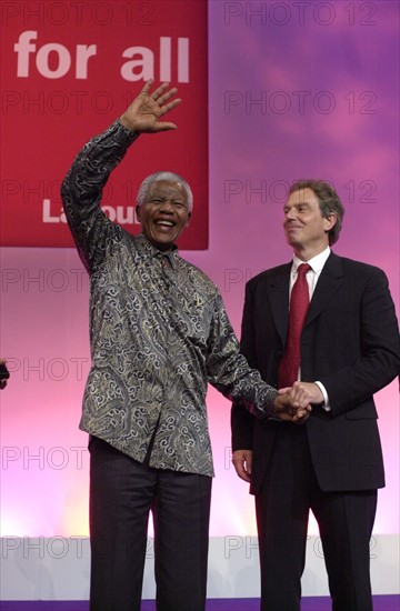 Nelson Mandela avec Tony Blair