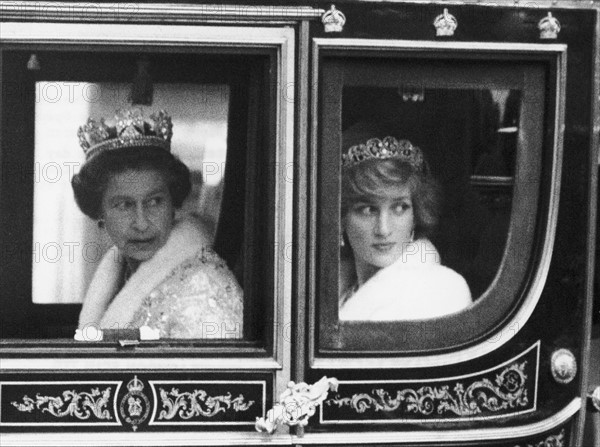 La reine Elisabeth II et la princesse Diana