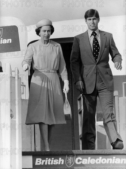 La reine Elisabeth II et son fils, le prince Andrew