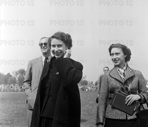 La princesse Elisabeth, le duc d'Edimbourg et la princesse Margaret