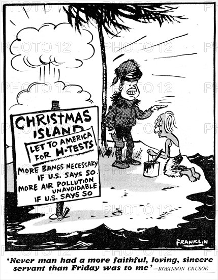 Caricature sur l'arme atomique et les USA