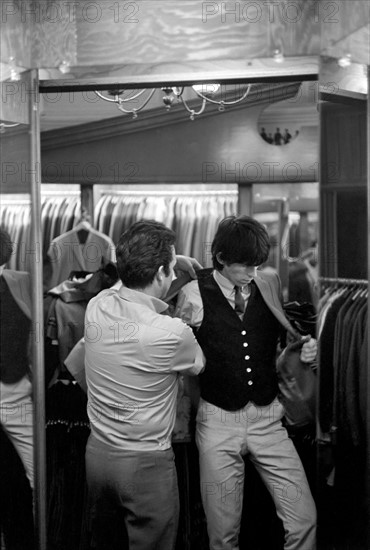 Keith Richards on the morning of 4 June 1964 when The Rolling Stones were taken shopping by their maniger, Andrew Loog Oldam, to  Beau Gentry on North Vine Street in Hollywood