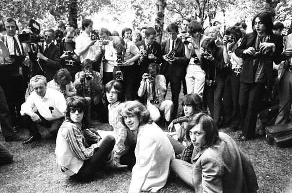 Les Rollling Stones pendant un photocall à Londres