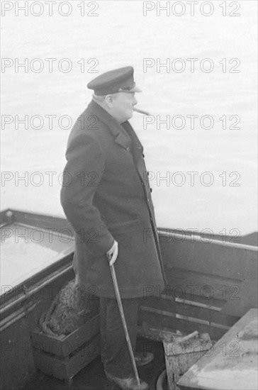 Winston Churchill près des plages du Débarquement en Normandie