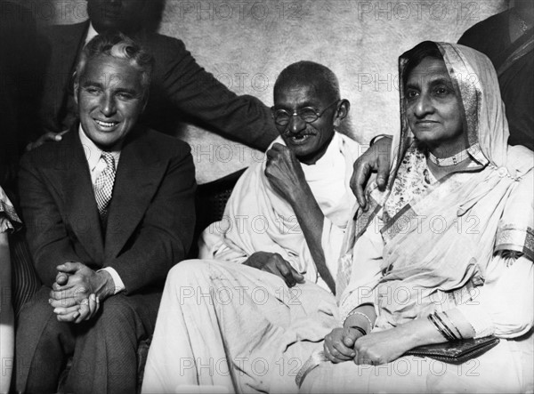 Mahatma Gandhi et Charles Chaplin, 1931