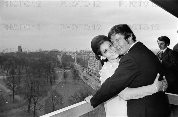 Mariage de Roger Moore et Luisa Mattioli