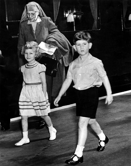 Le Prince Charles et la Princesse Anne, 1955