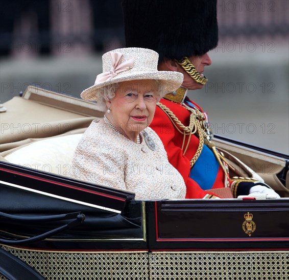 Trooping The Colour Queen Elizabeth II and Prince Phillip, Duke of Edinburgh