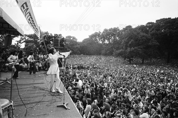 Mick Jagger en concert à Hyde Park à Londres