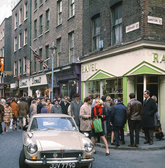 Carnaby Street, Londres, novembre 1968