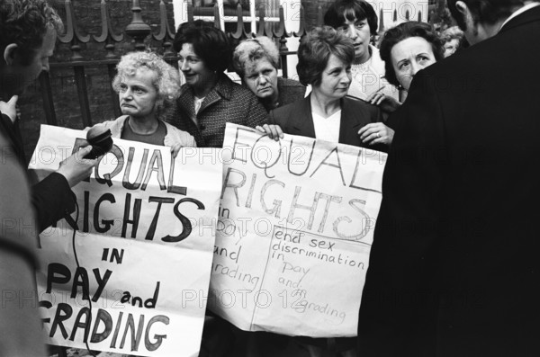 Women sewing machinists at Ford Motor Company's Dagenham plant on strike on June 7, 1968