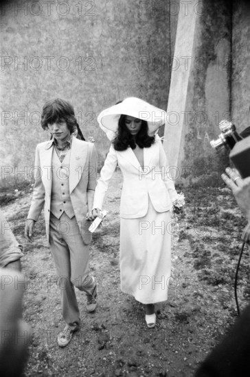 The wedding of Mick Jagger and Bianca Perez-Mora Macias in Saint-Tropez, France. 12th May 1971.