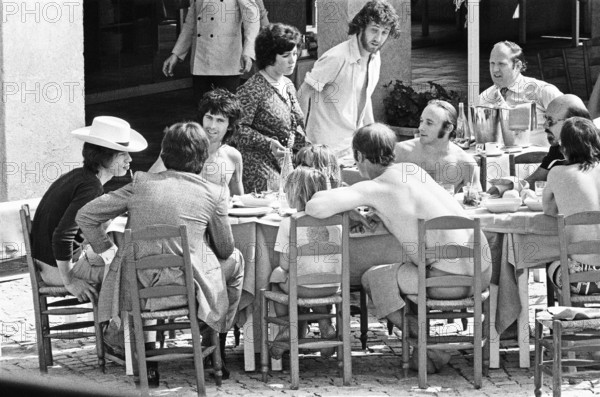 Scenes from Mick Jagger's wedding to Bianca in Saint-Tropez, France.
12th May 1971