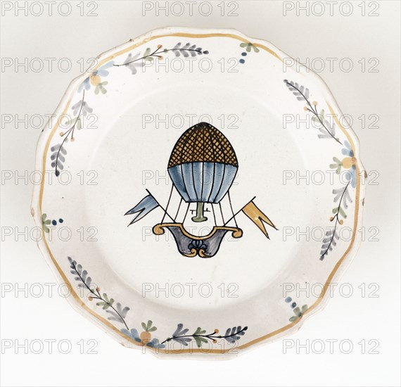 Plate designed for the flight of Charles and Robert on 1st December 1783