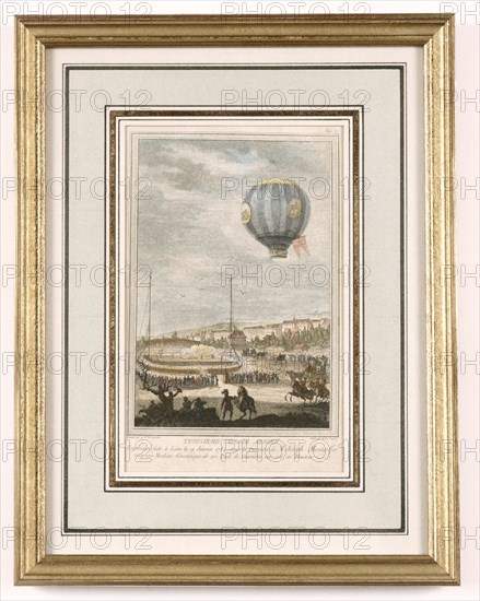 Third balloon flight by man on board the Flesselle in Lyon on 19th January 1784