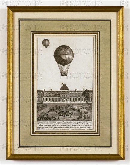 Expérience du Globe de MM. Charles et Robert faite dans le Jardin des "Thuilleries" le 1er décembre 1783