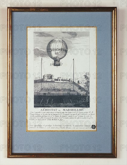 "Le Marseillois" aerostat taking off from Marseille on 8th May 1784