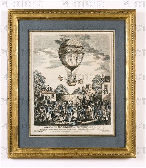 View of Mr Sadler’s balloon ascent on 12th August 1811 in Hackney