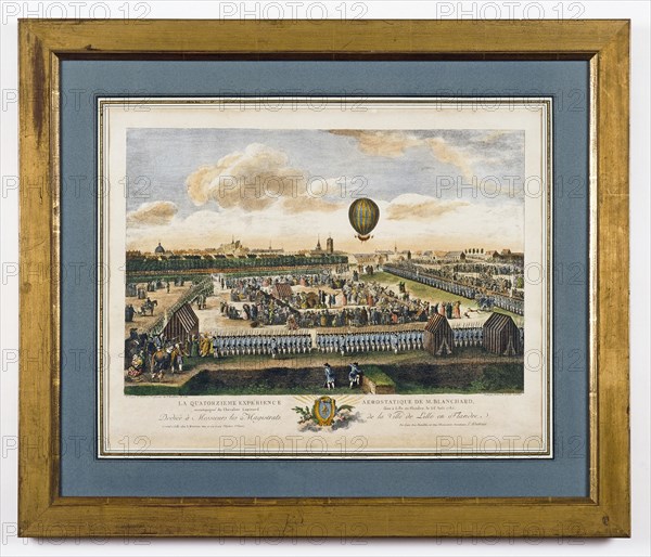 Mr Blanchard's fourteenth aerostatic experiment in Lille on 26th August 1785