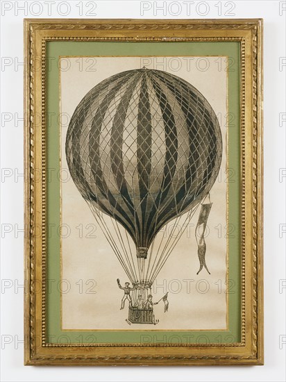 Affiche représentant une montgolfière à air chaud